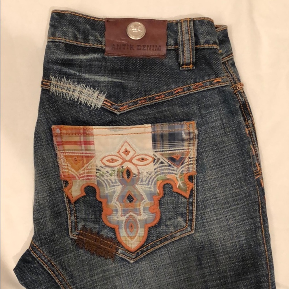 Antik Denim Western Detail Distressed Flared